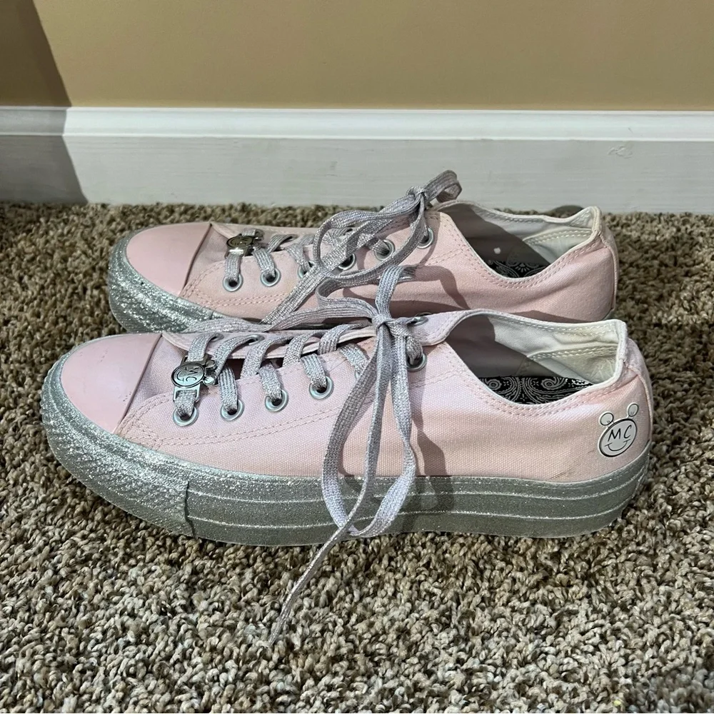 Converse Pink and Silver Low-Top Sneakers - Picture 6 of 8